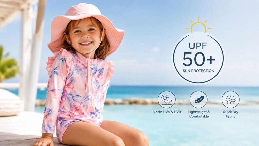 UPF 50+ kids swimwear